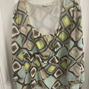 Cato Plus Size 26/28 Multicolor Geometric Top